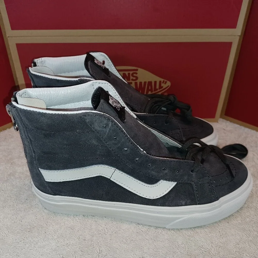 Vans Men's 4/Women's 5.5 Sk8 Hi Pig Suede Charcoal Gray